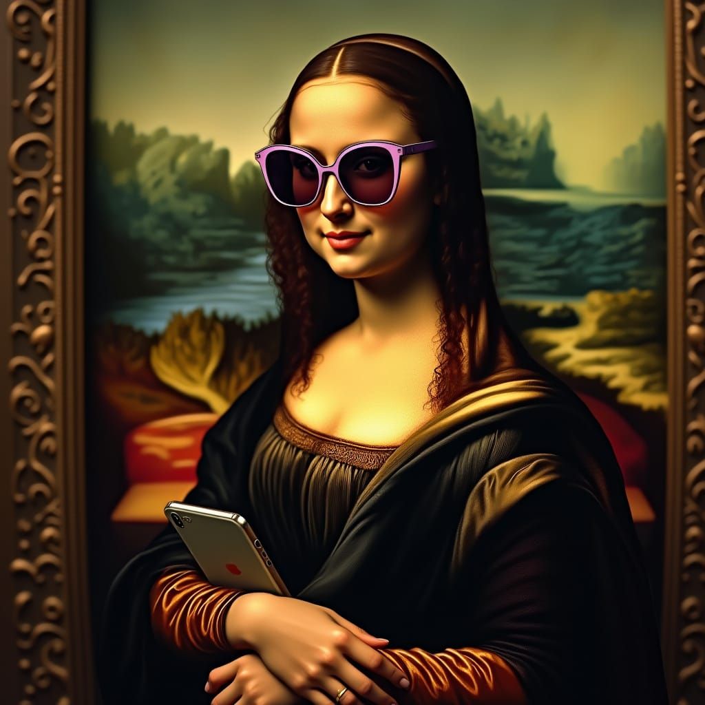 Mona Lisa in a Futuristic Renaissance Setting