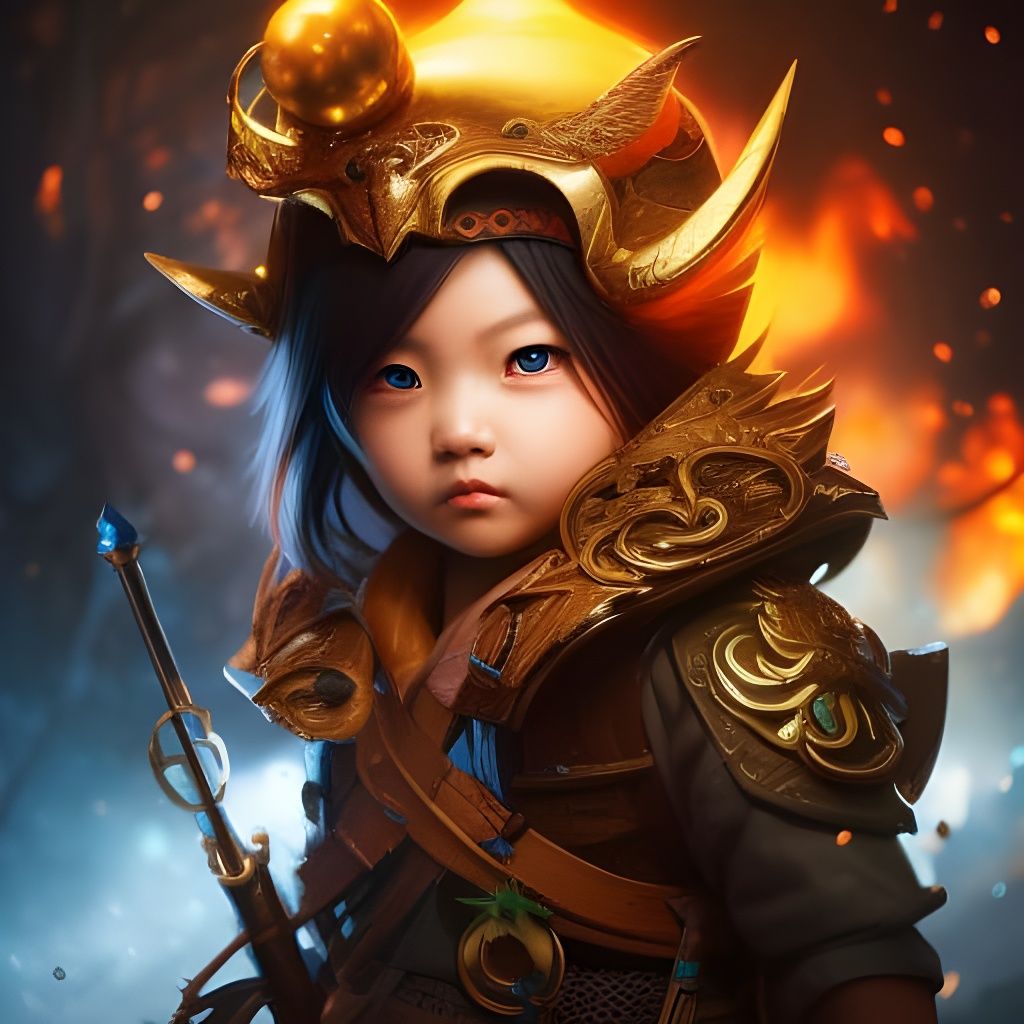 Chibi Kitsune Space Pirate in Digital Painting Style