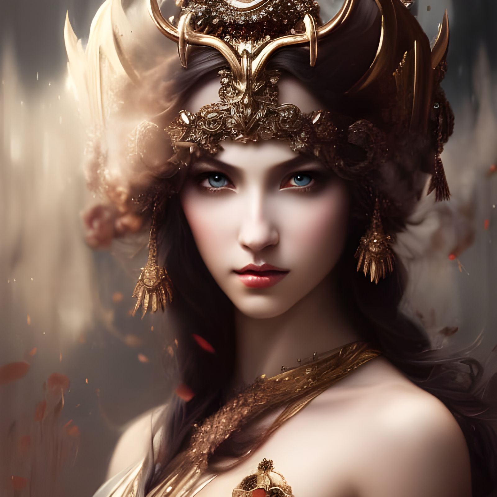 Demonic Girl Portrait in Hyperdetailed Style