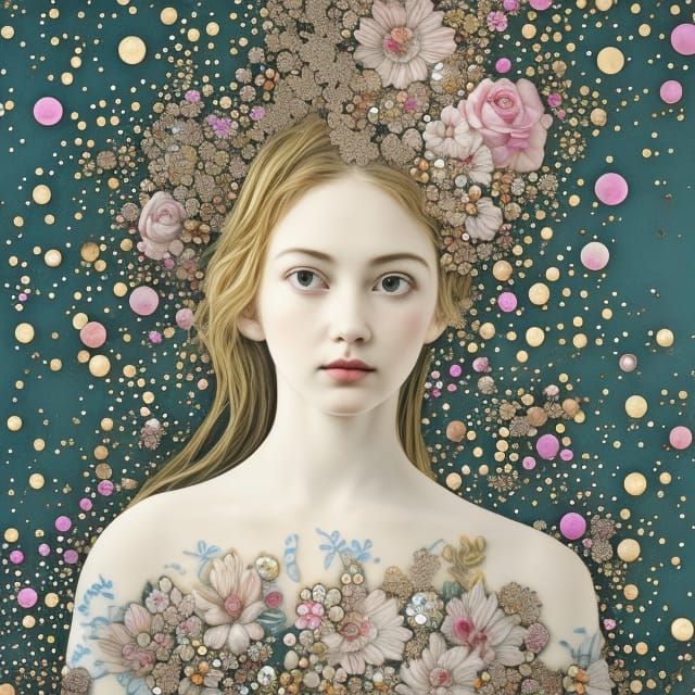 Porcelain Girl in Dystopian Paper Collage