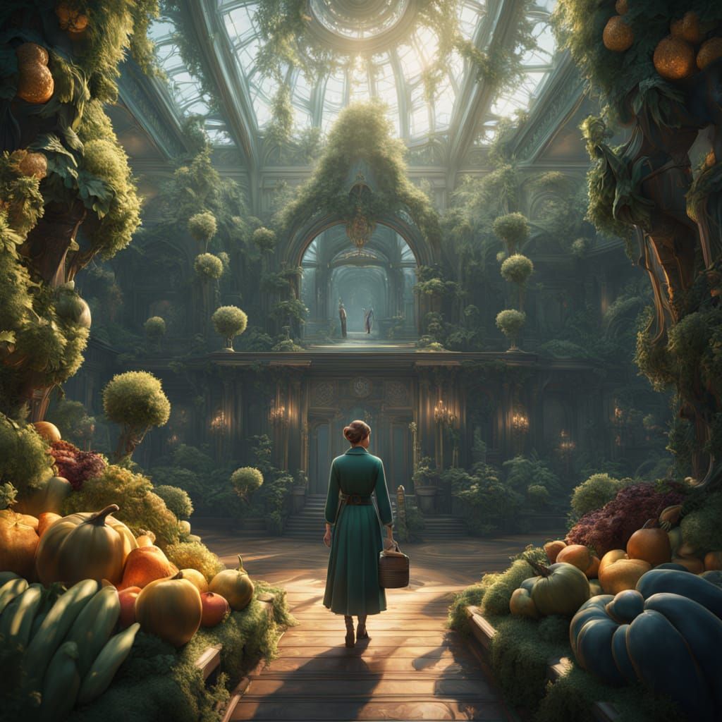 Heroic Dietitian in Vibrant Fantasy Forest