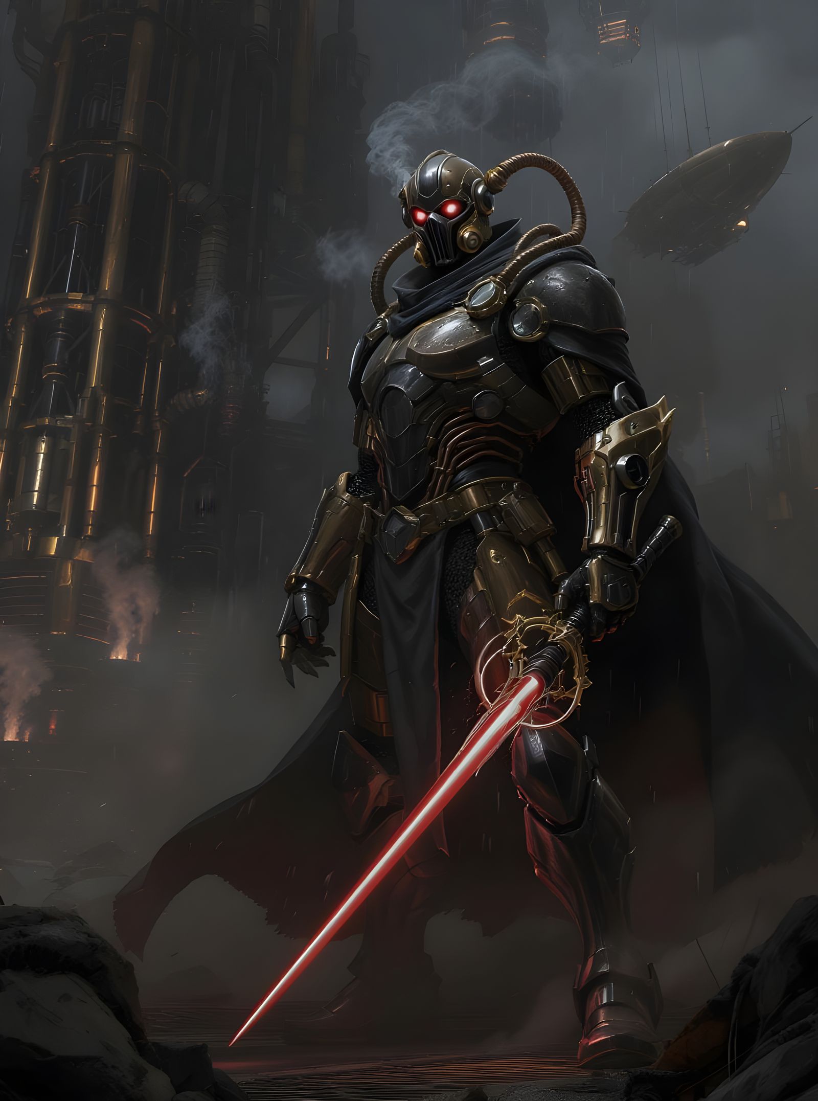 Steampunk Darth Vader in Victorian Mechanical Armor