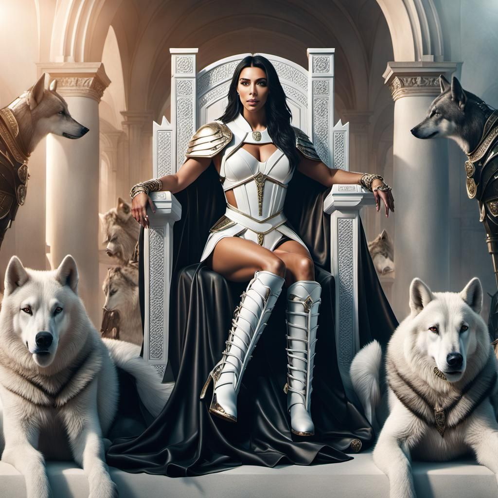 Roman Gladiator on Throne: Maximalist Digital Art