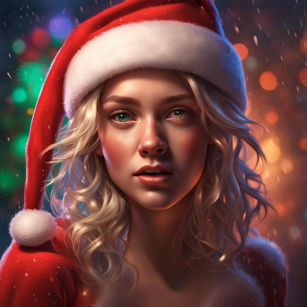 Hyperrealistic Portrait of a Girl with Colorful Background