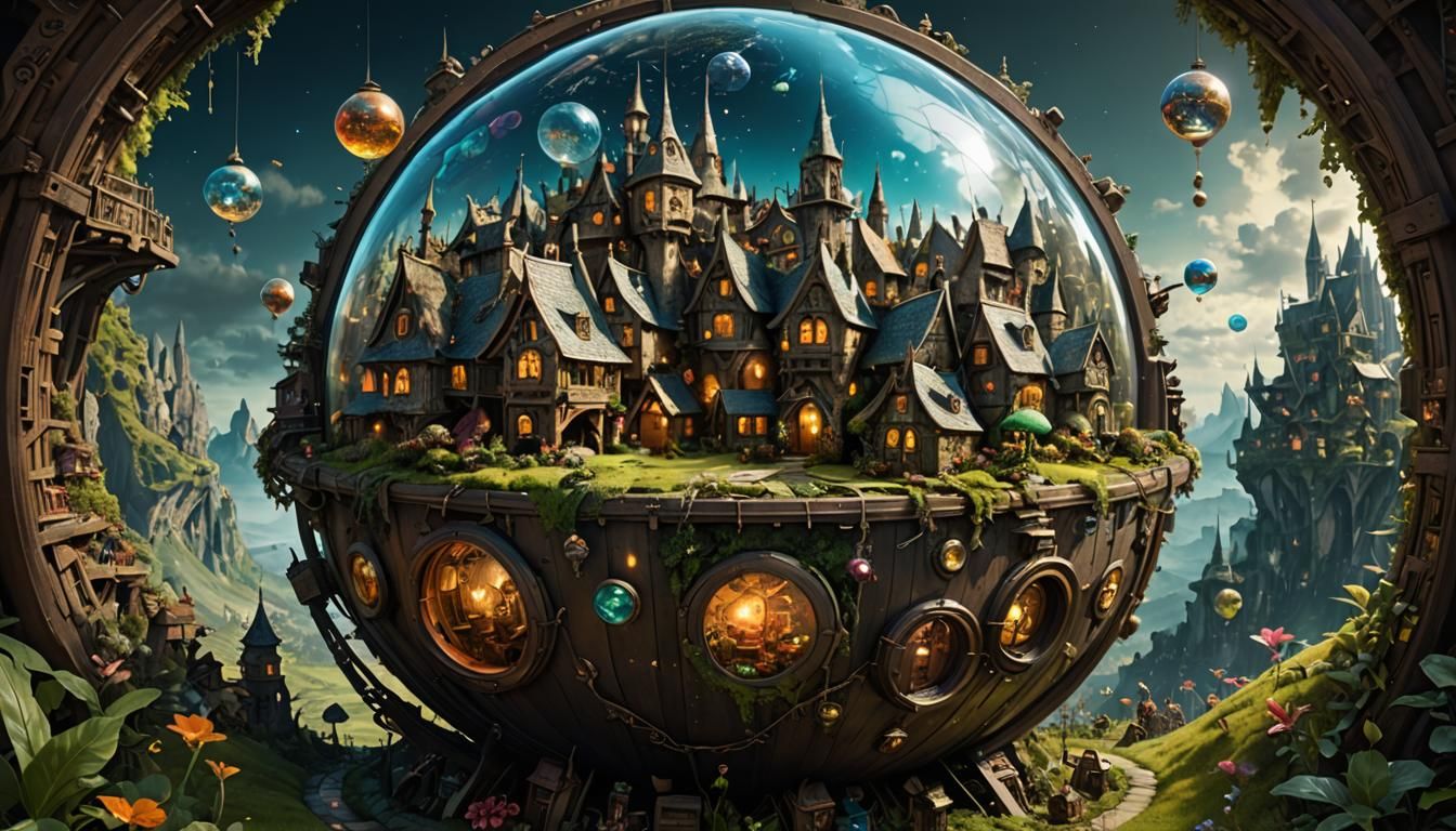 Fairy Village Inside Android: Borderland Fantasy Art