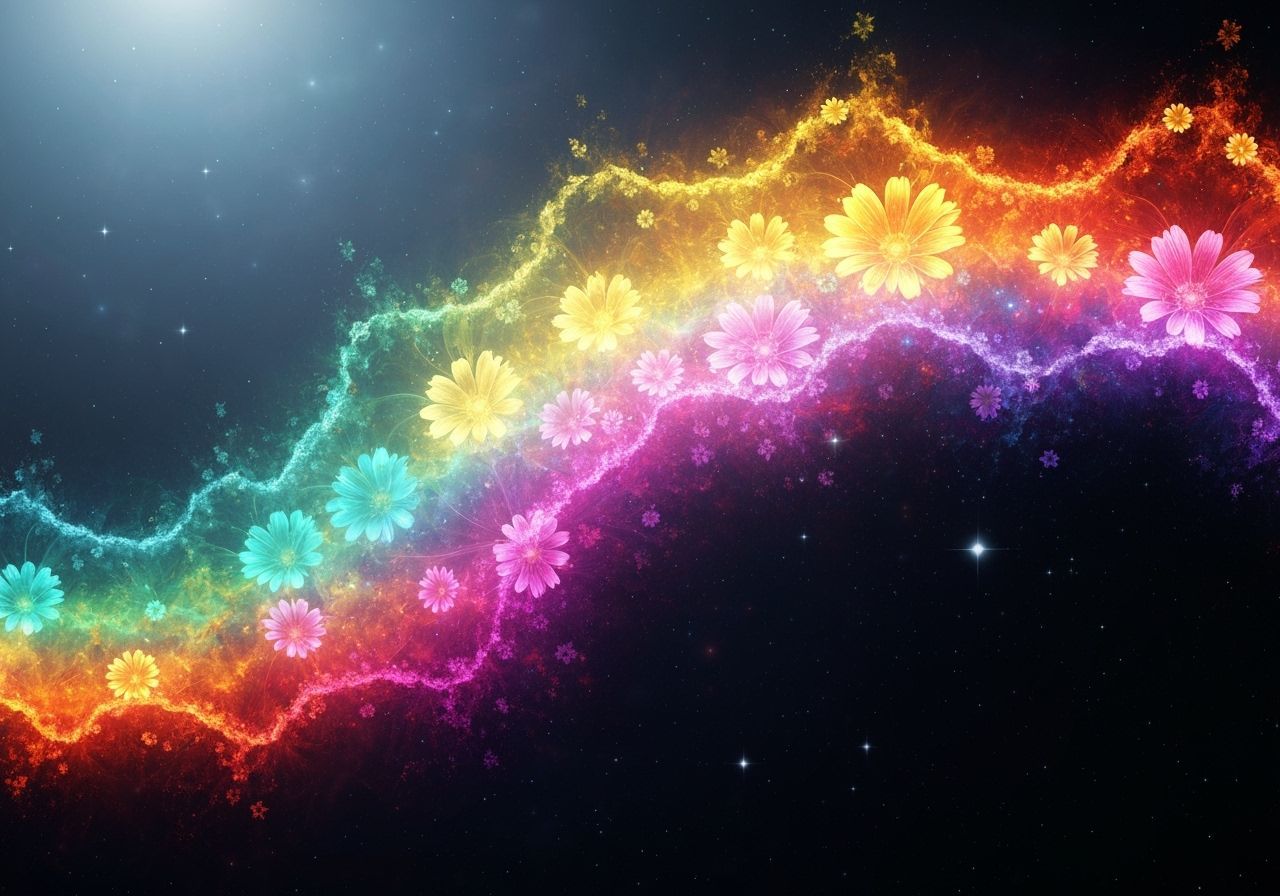 Floral Nebula in Fantasy Realm as 3D Render