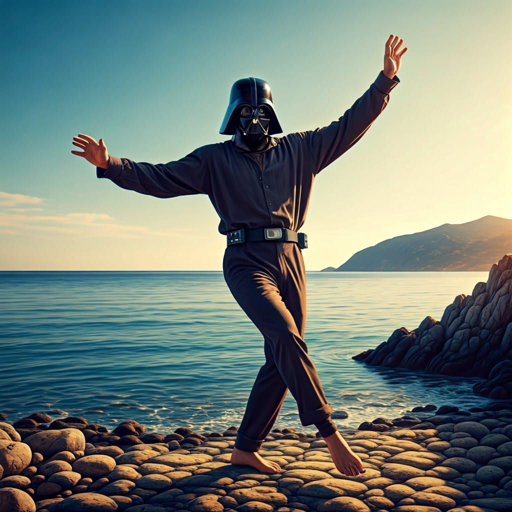 Darth Vader Tarantella on Aegean Beach