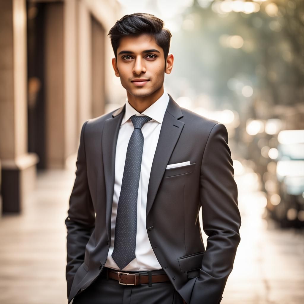 Young Indian Man in Modern Suit, Professional Portrait