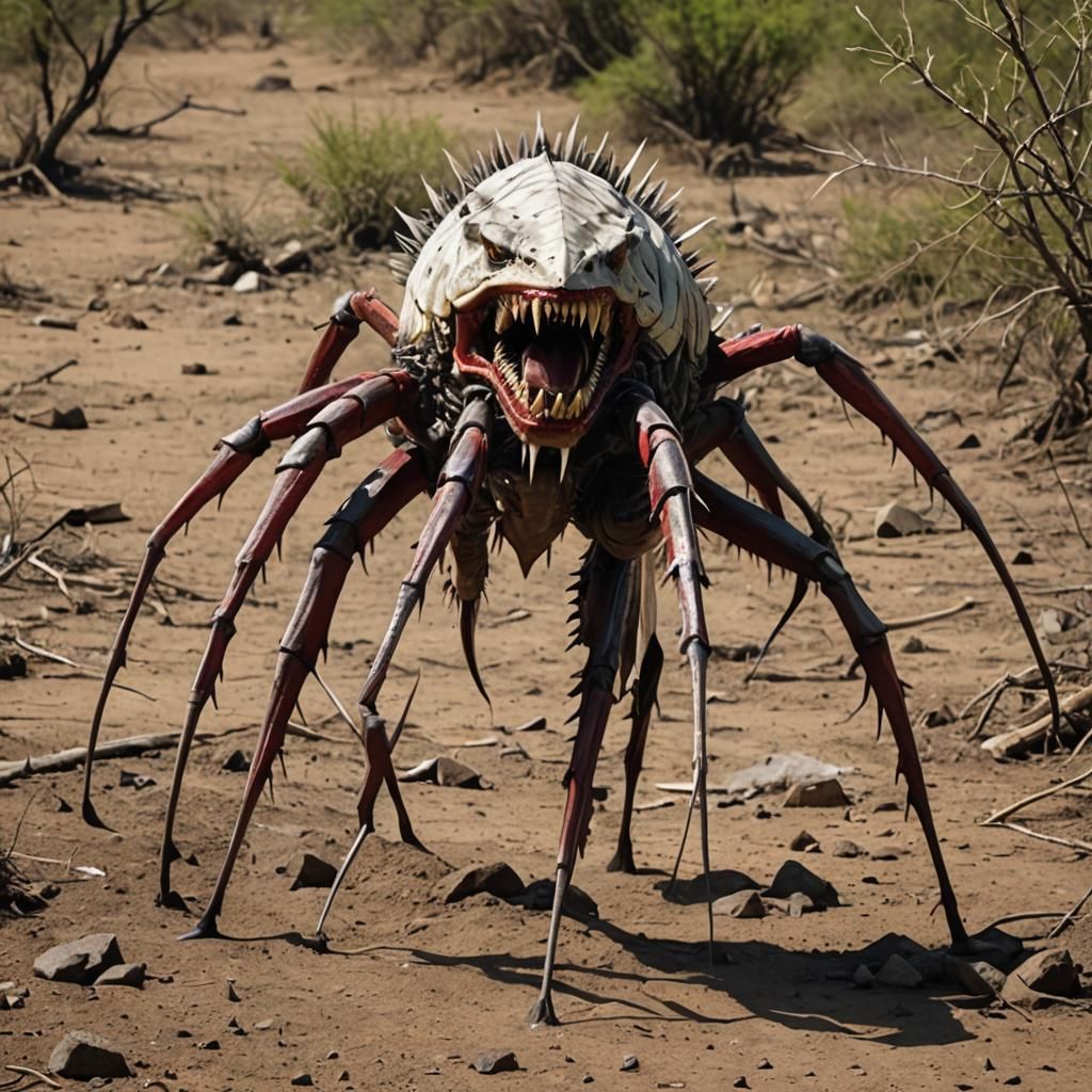 Giant Armored Creature with Oozing Poison, Detailed Matte Pa...