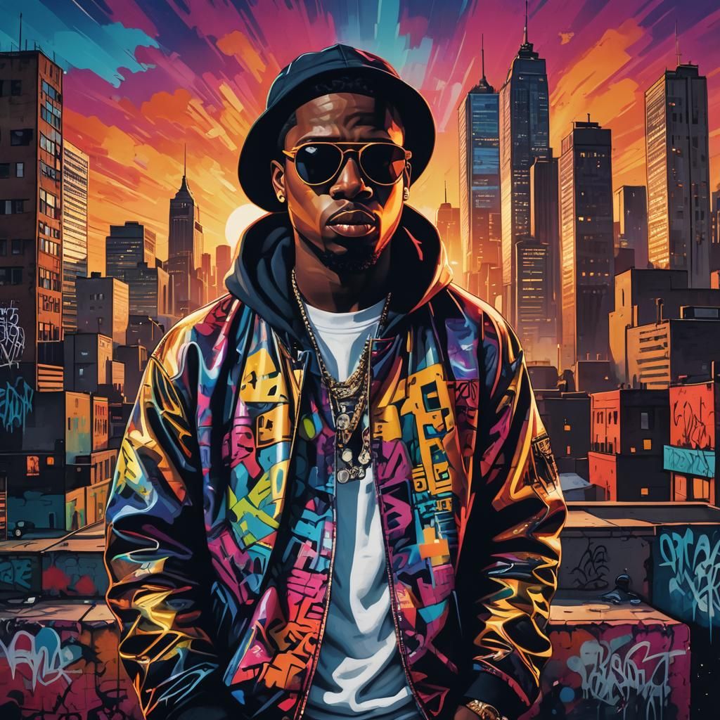 The Empty Rapper: Vibrant Street Art Portrait
