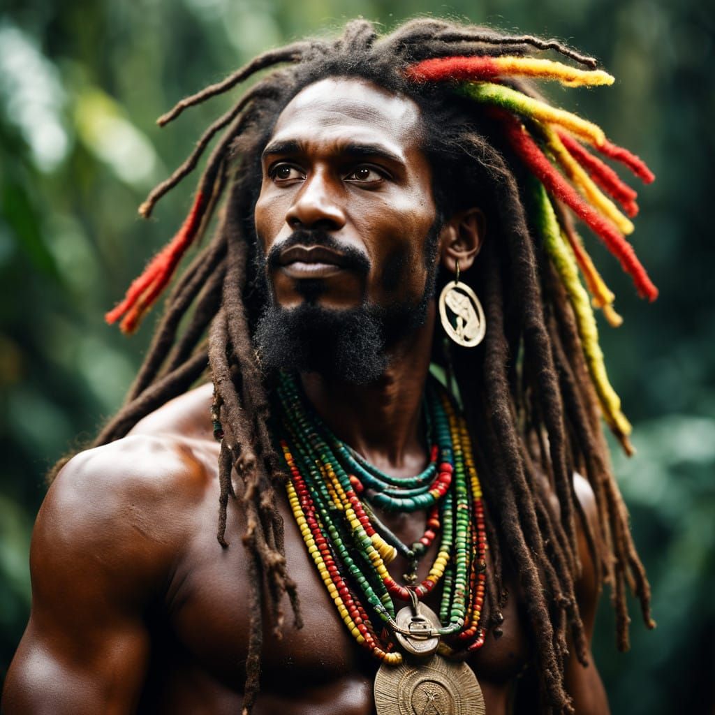 A Regal Rastafarian in Harmony with Nature