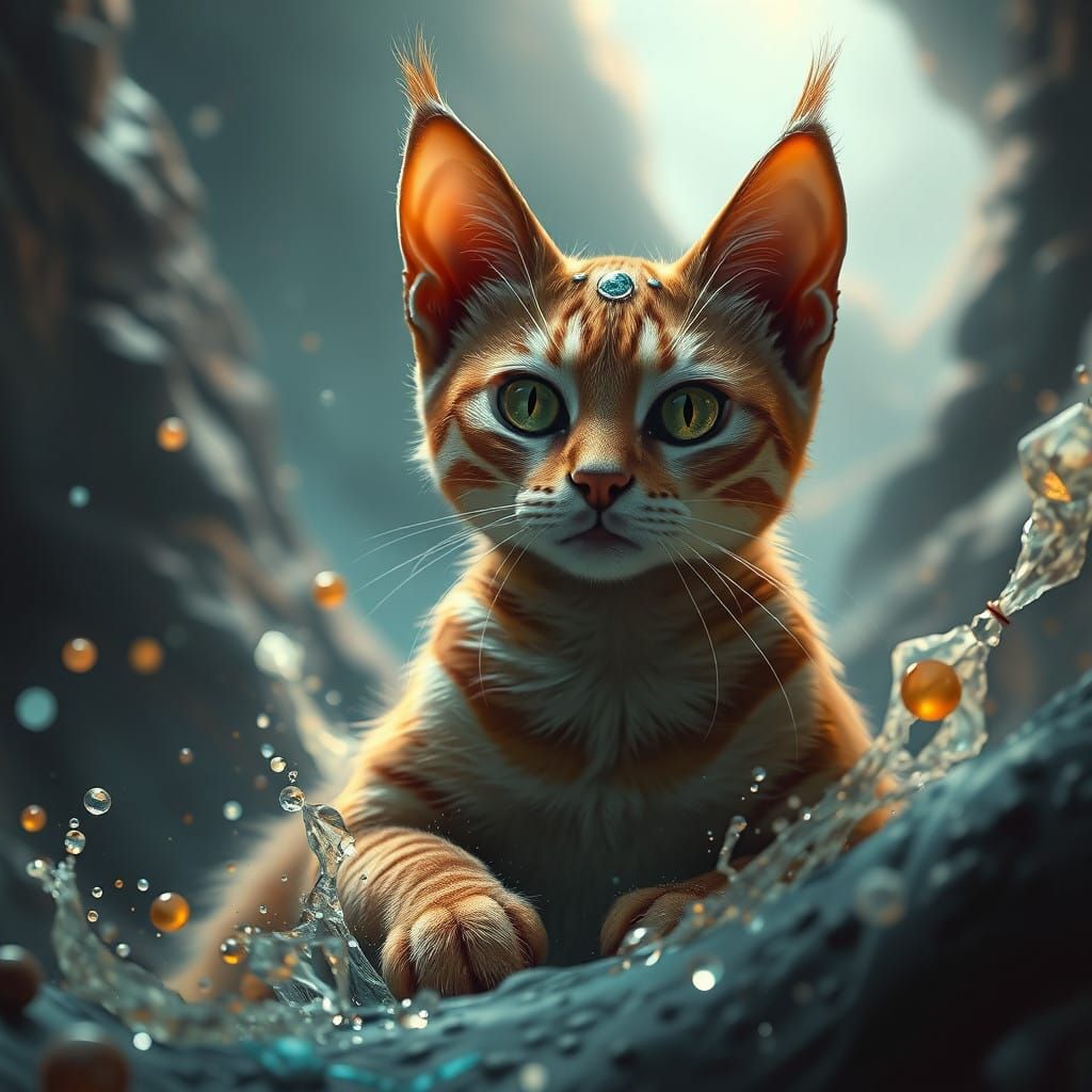 Fantastical Feline in Matte Painting Style