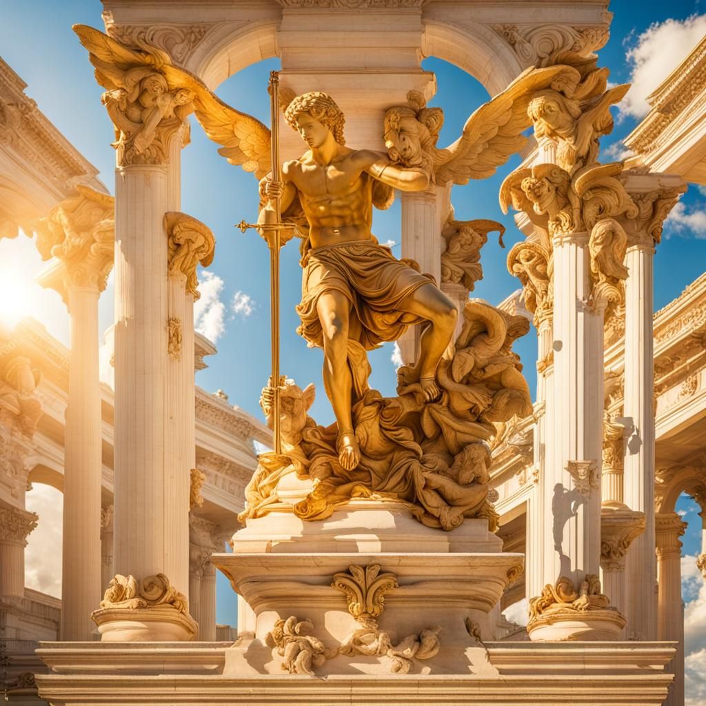 Cupido God on Golden Altar