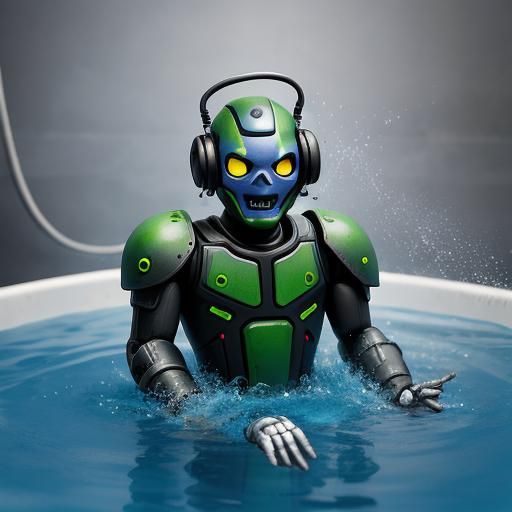 Damon Doopbot Splashing in Gunge: Matte Painting