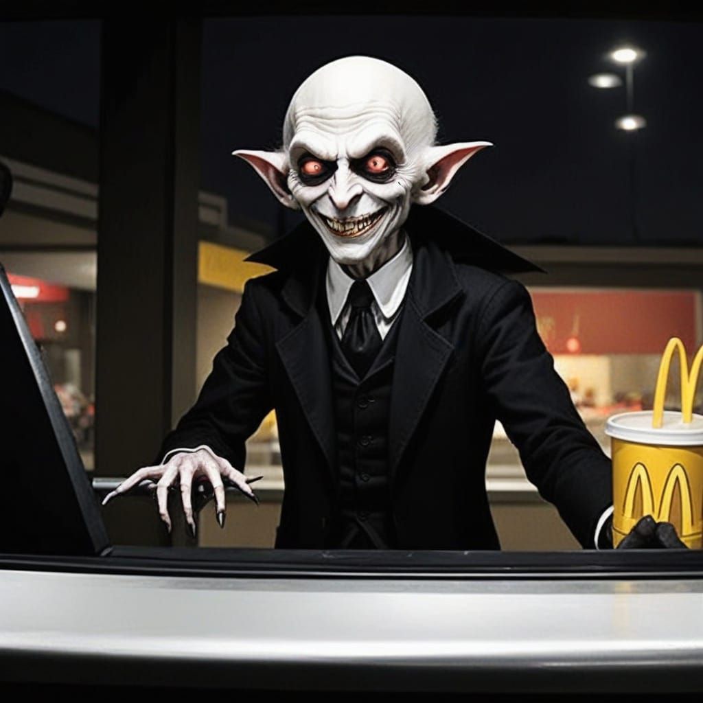 Nosferatu Serves Late-Night McDonald's Customers in a Dark H...