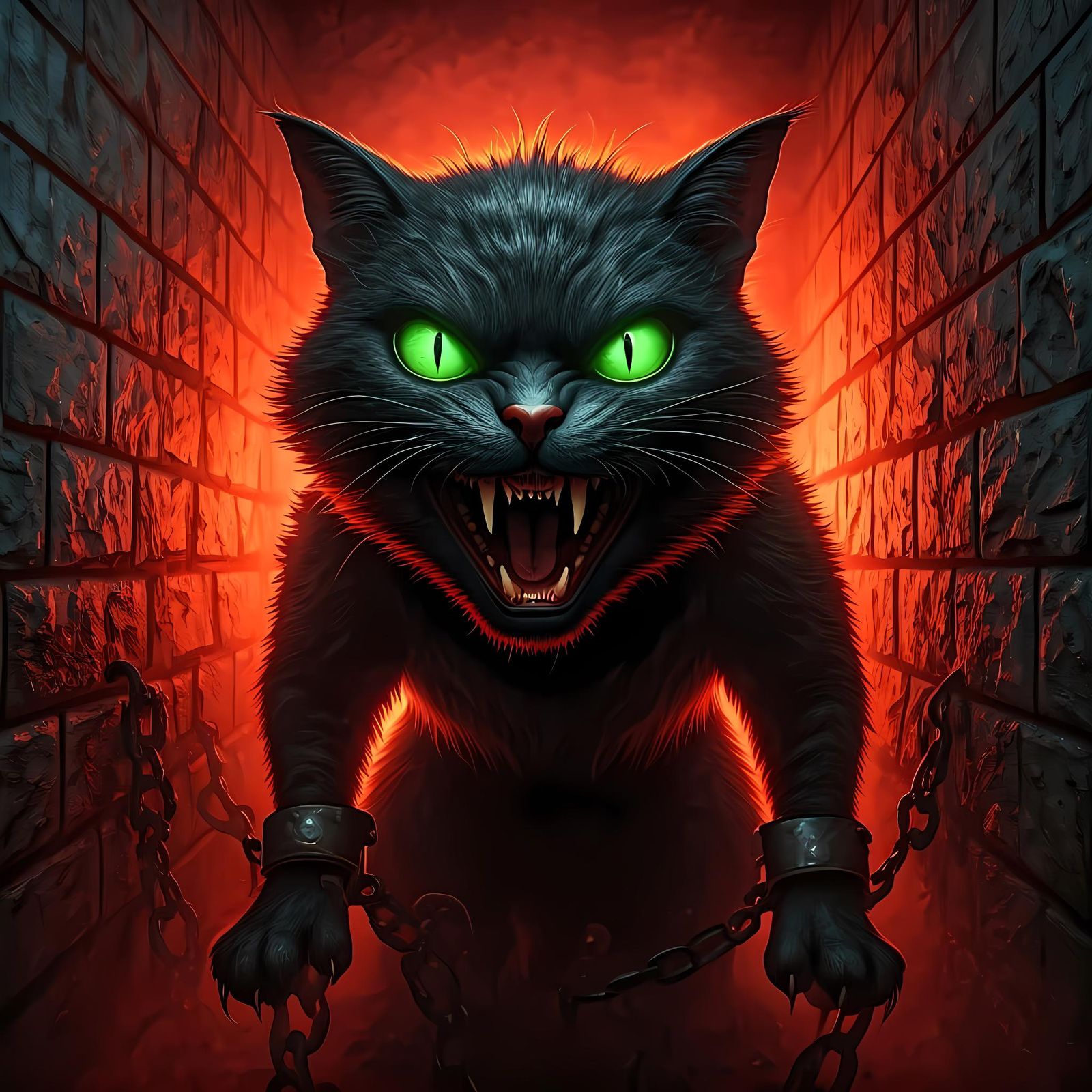 Scary Asylum Black Cat