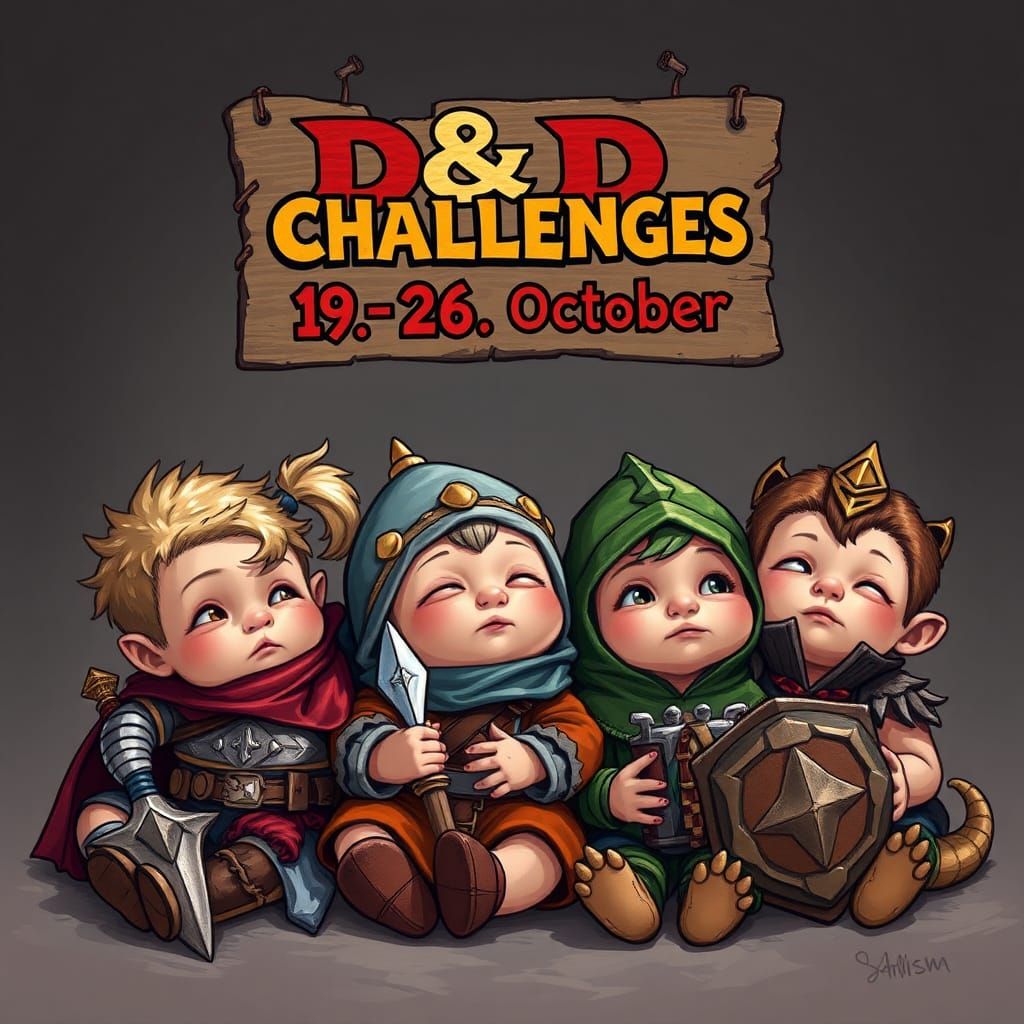 Baby D&D Heroes Amano-Froud-Loish Style