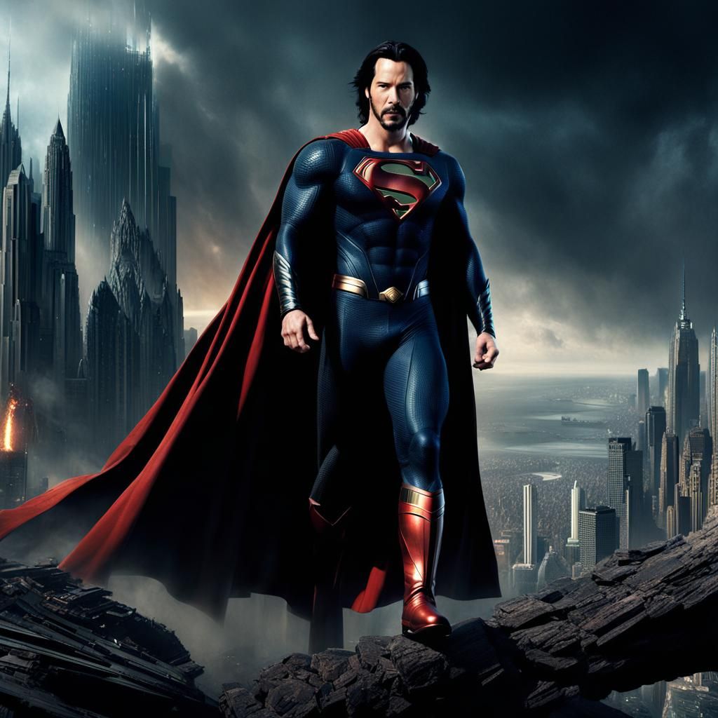 Keanu Reeves as Superman: Epic Digital Painting