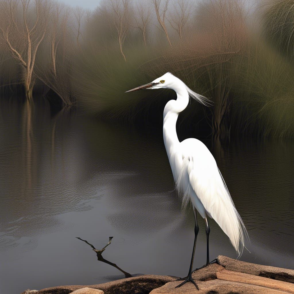 Ethereal Egret: An Elegant and Enchanted Bird