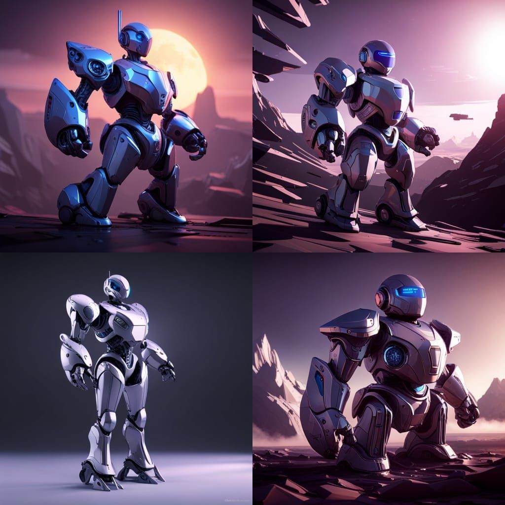 Futuristic Robot with Intricate Mech Details