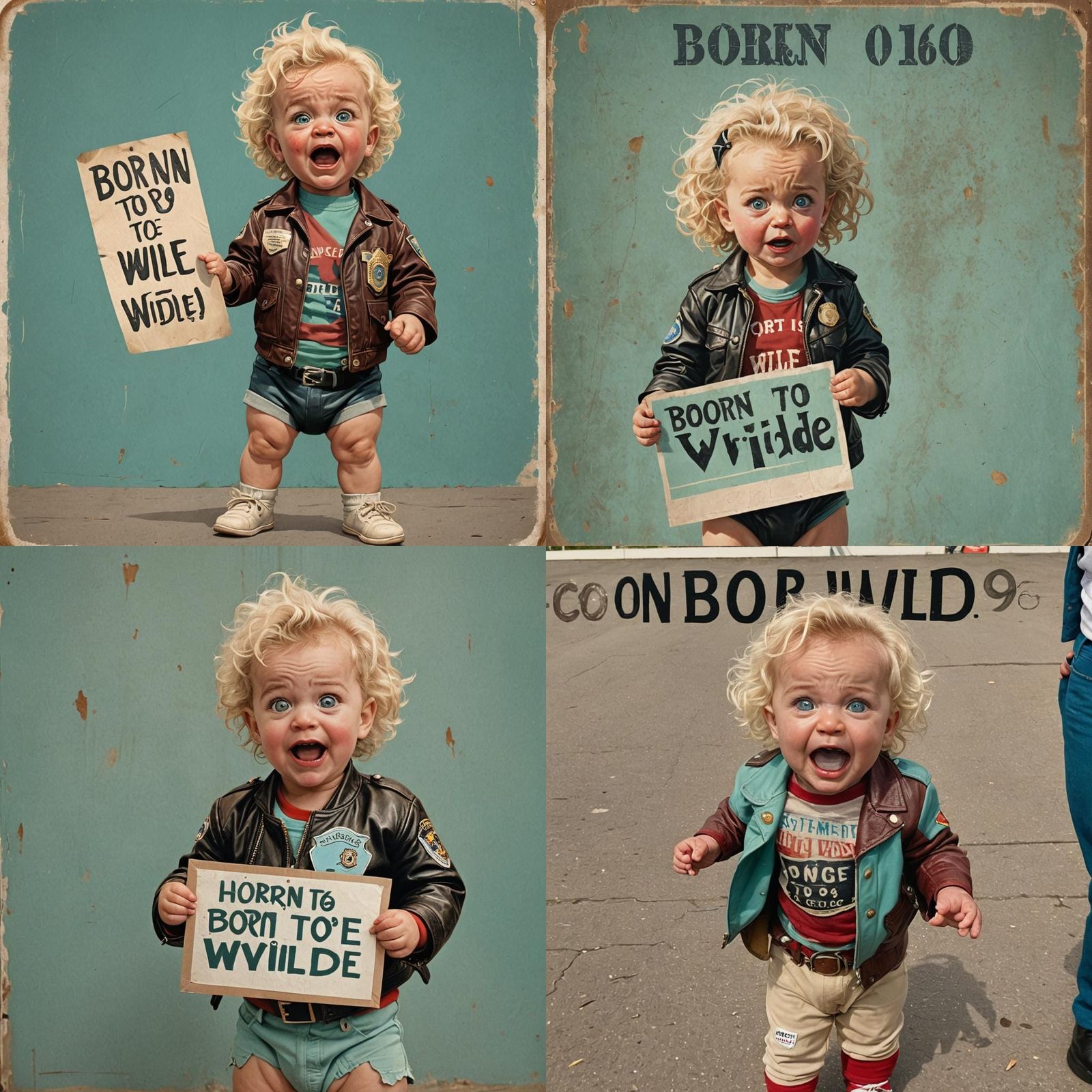 Humorous Baby Mugshot: "Born to be Wilde" in 3D