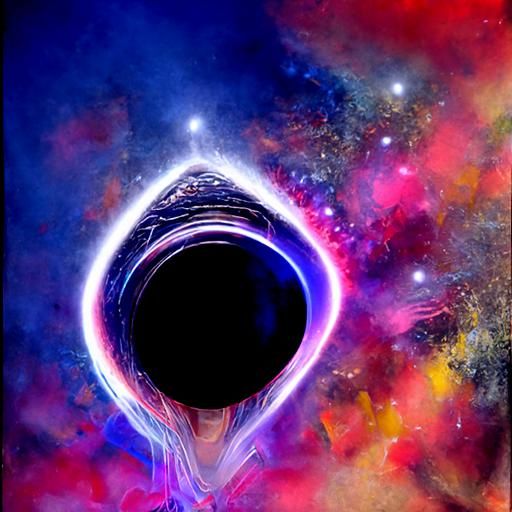 Holographic Blackhole Illustration in Cosmic Astral Style