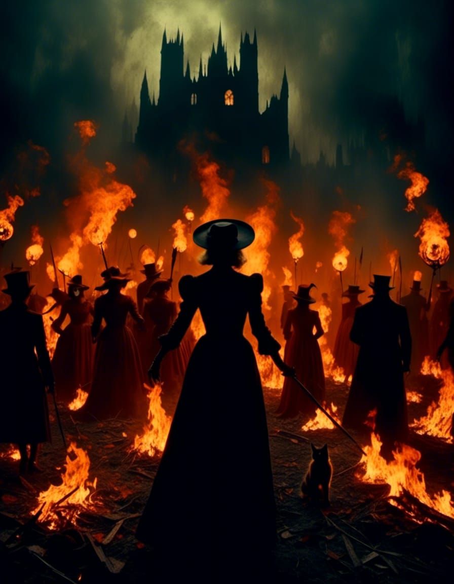 Witches' Dance in Firelight: An Autochrome Vision