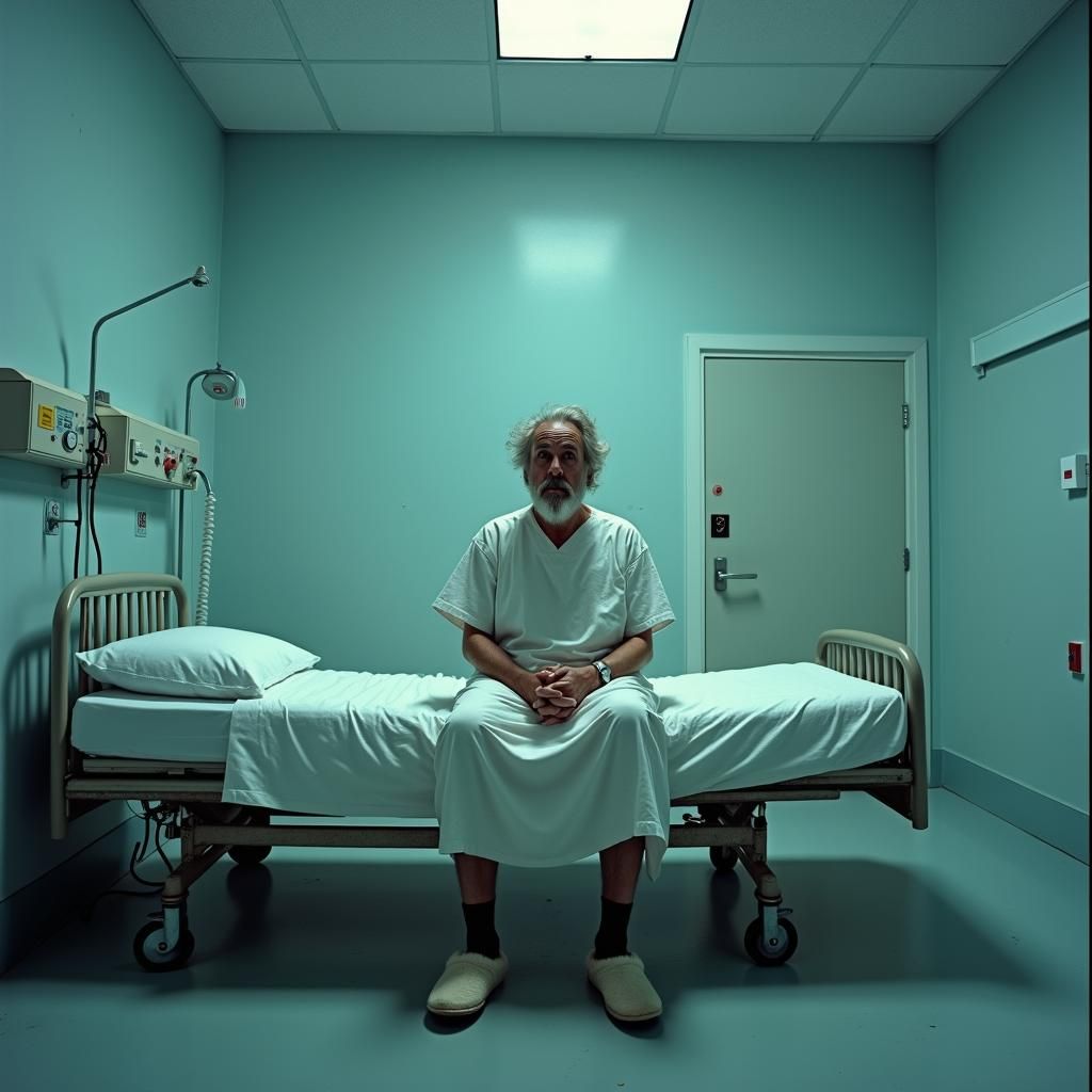 Desolate Man in Psych Ward, Expressionist Style