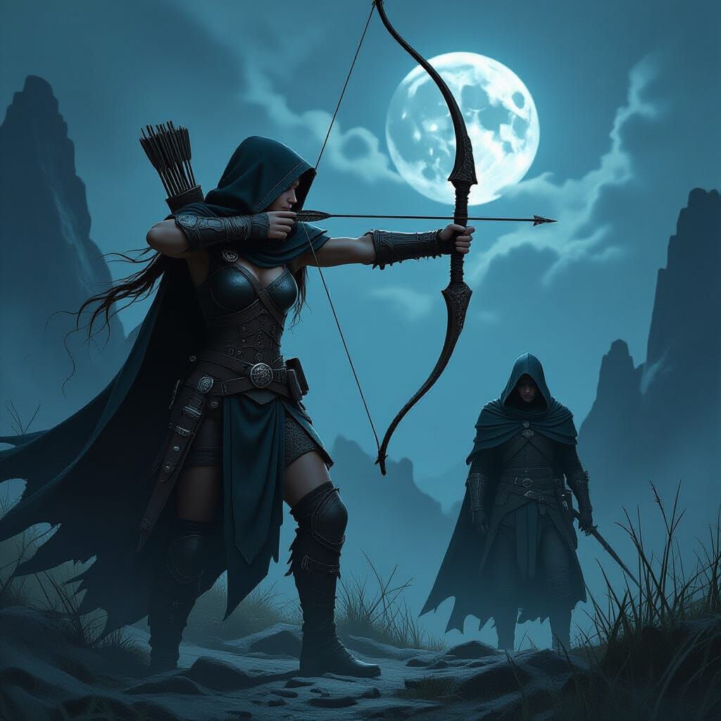 Huntress and Thief Venture into Moonless Night