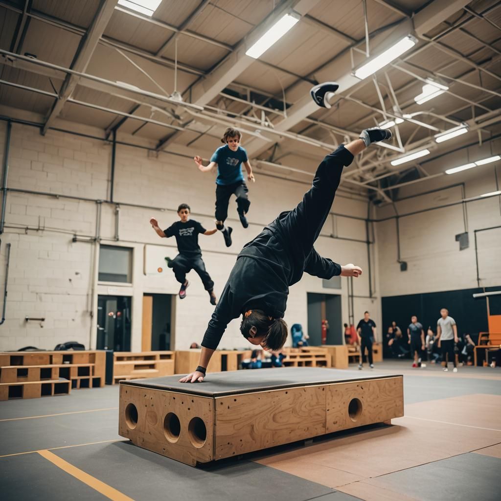 Parkour Training Facility with Natural Lighting