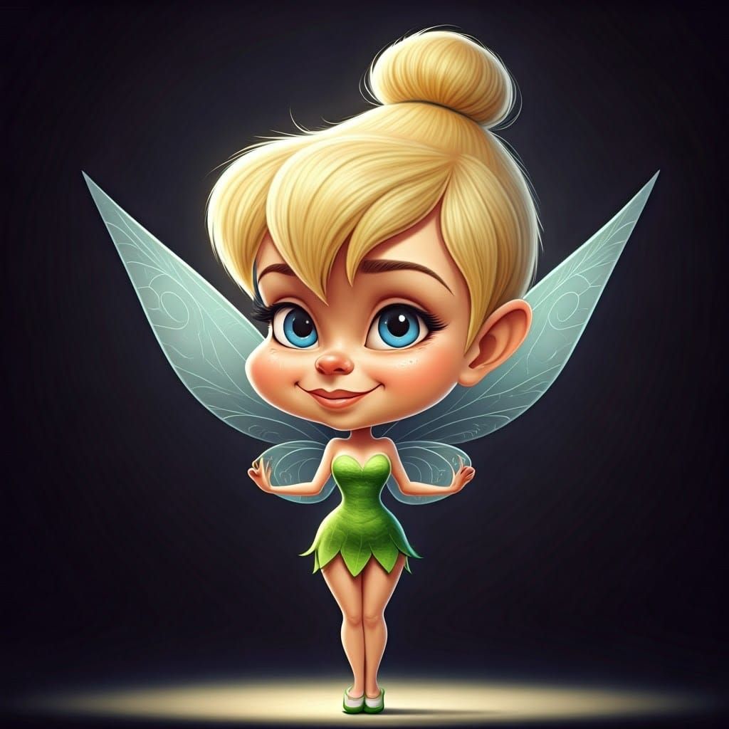 Funny Tinkerbell Caricature in Manga Style