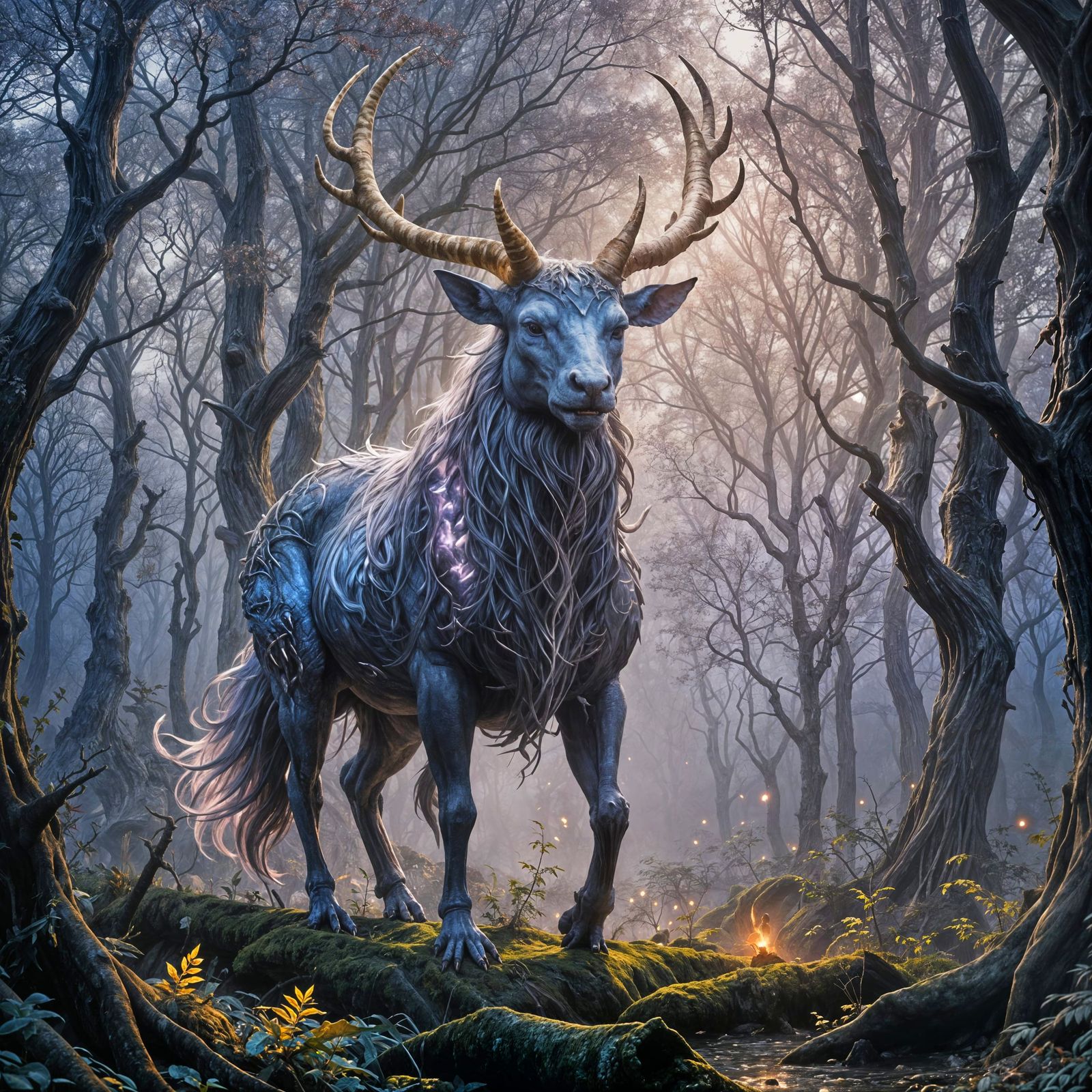 Mystical Fantasy Beast in Whimsical Surroundings