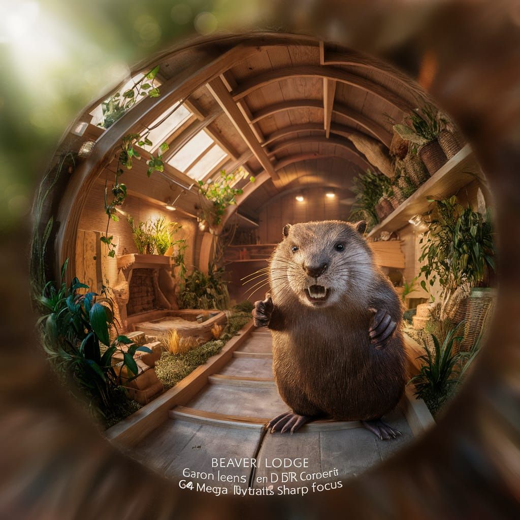 Cozy Beaver Lodge Tour with Gruff Elderly Guide