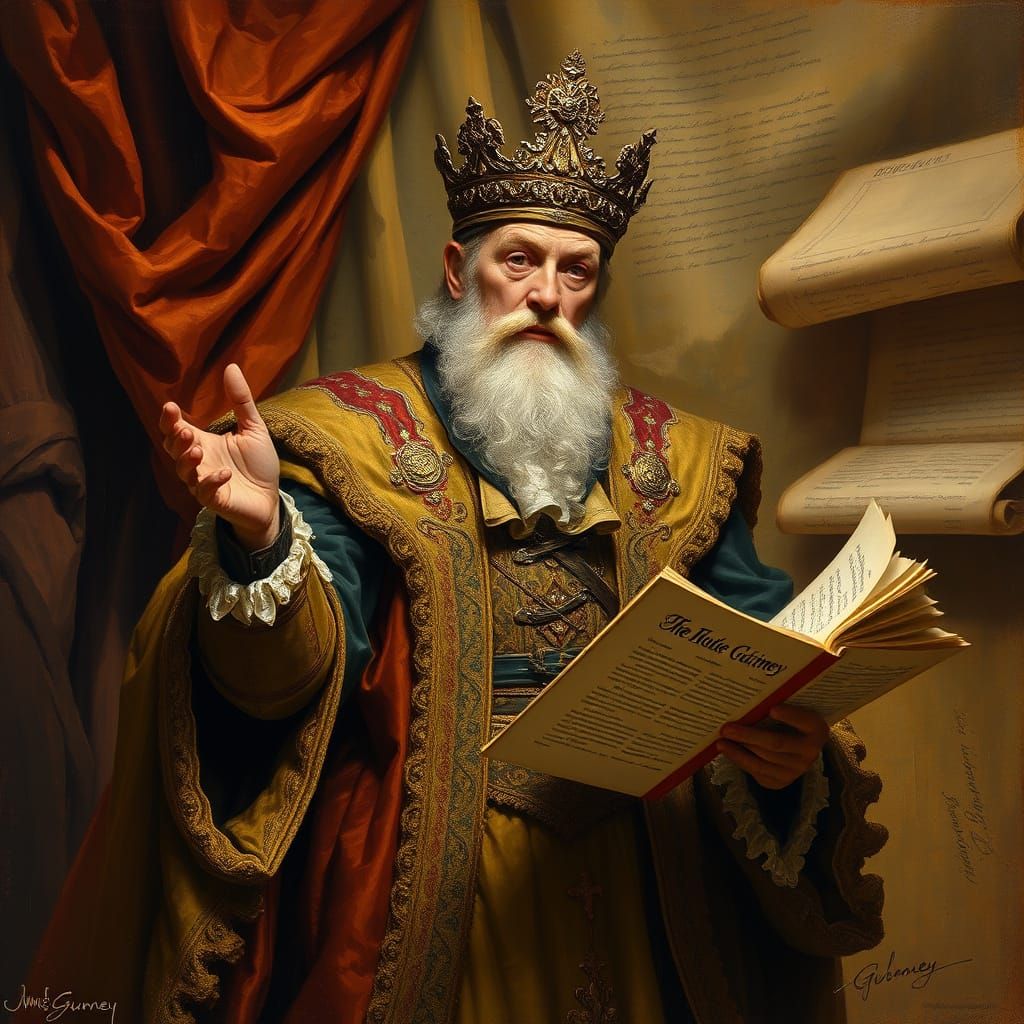 Regal Figure in Ornate Study