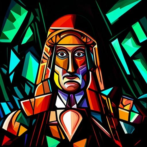 Psychedelic Magneto in Cubist Art Deco Style