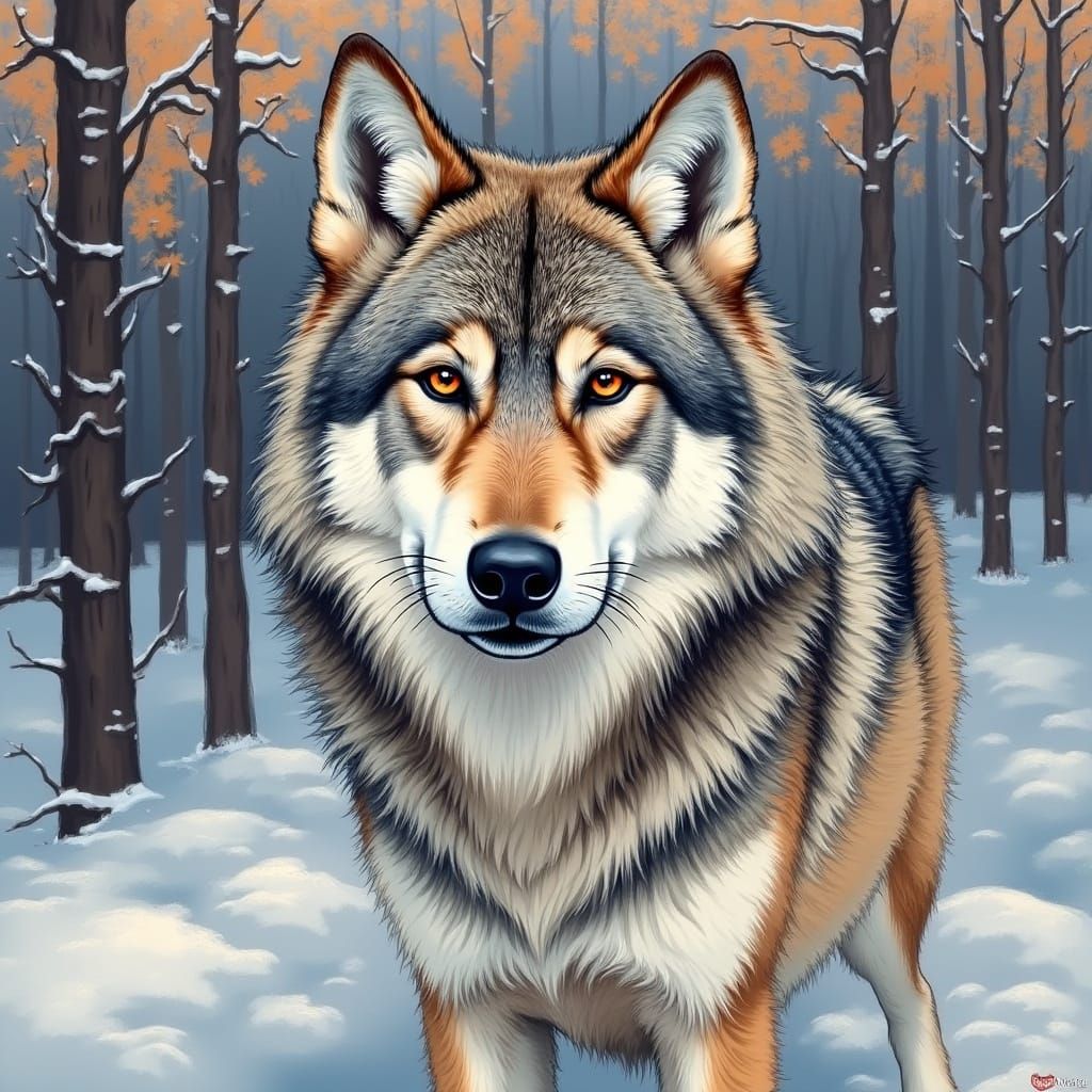 Wolf on Dog Food Billboard Advertisement