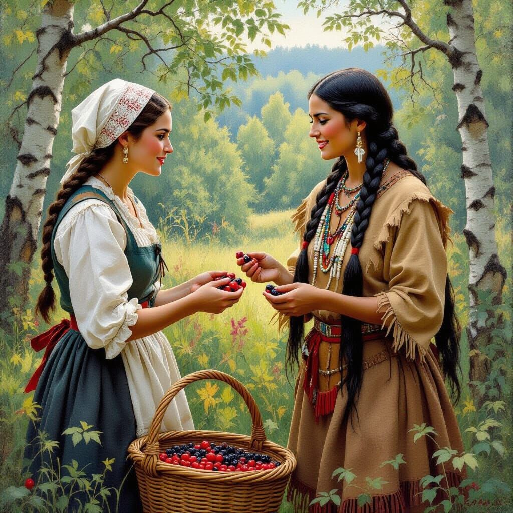 Meeting of Cultures: Pennsylvania Woodland Scene in Expressi...