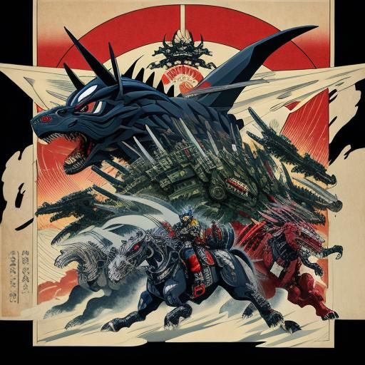 Ukiyo-e Style Zoids Illustration