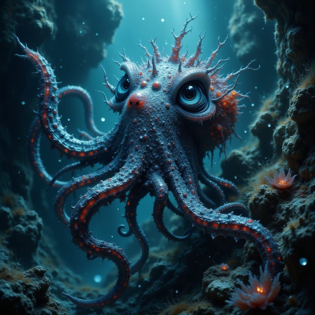 Queen of Gynarchy as Colossal Squid in Abyssal Depths