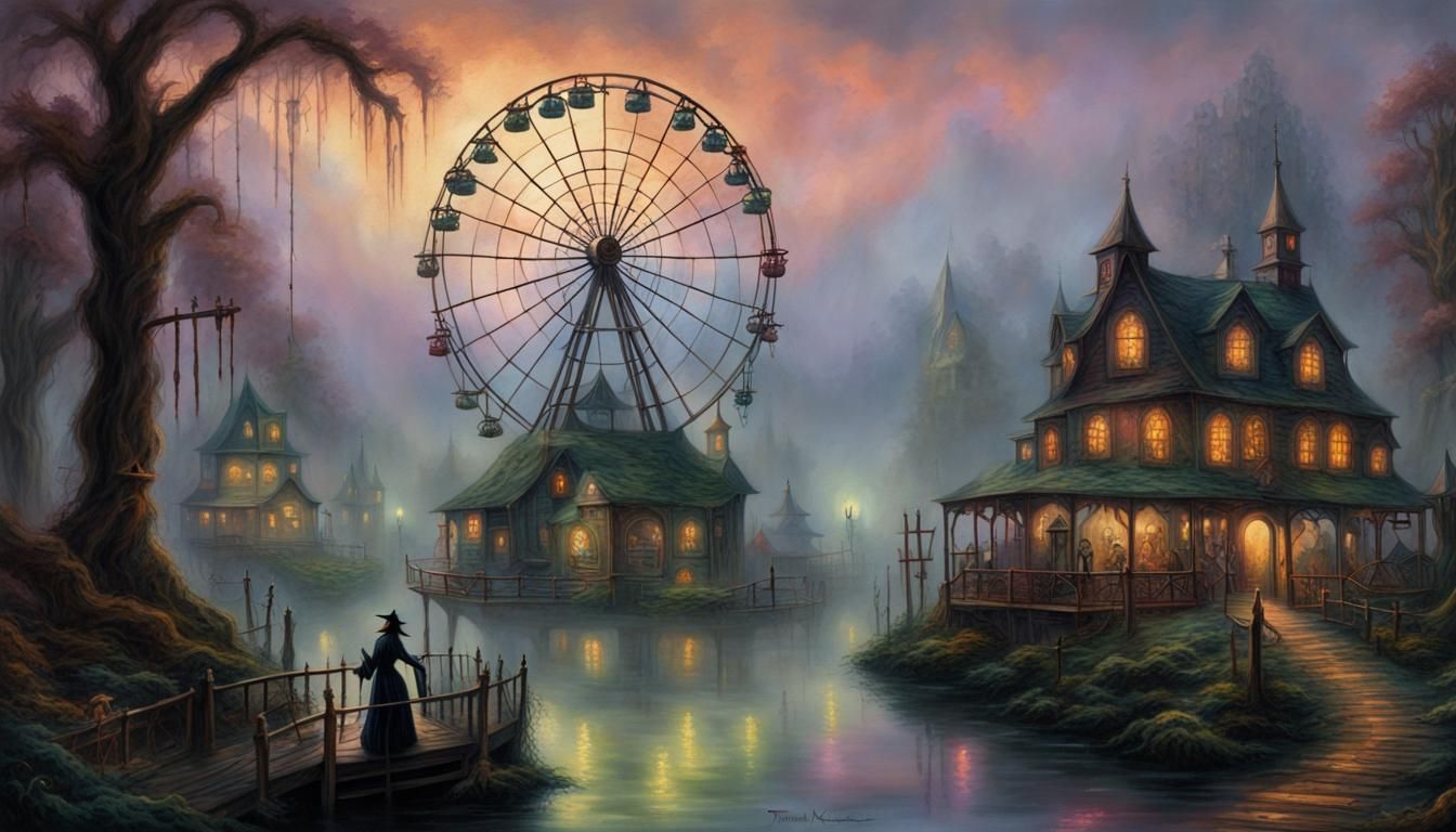 Creepy Voodoo Witch in Gothic Theme Park