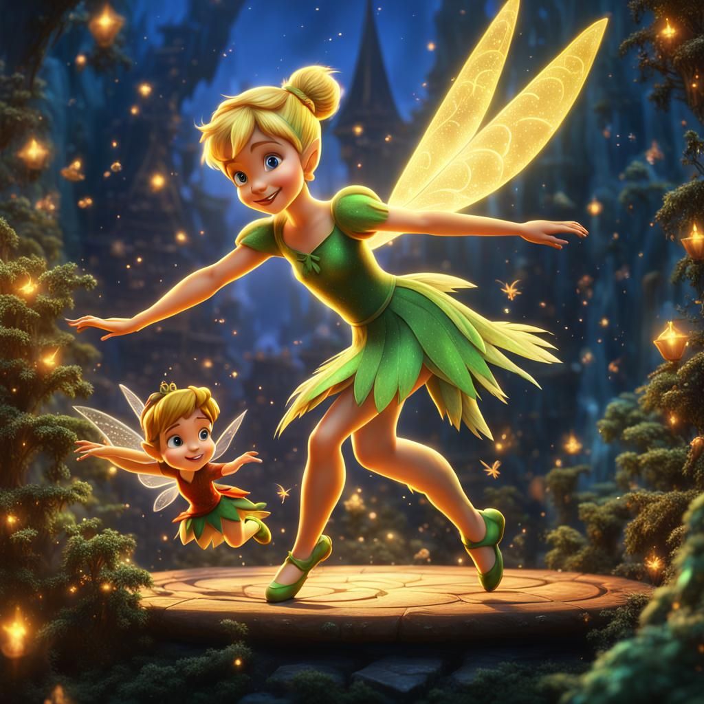 Tinkerbell and Peter Pan Fantasy Art