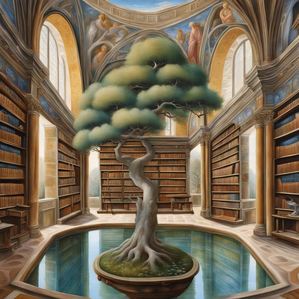 Piccolomini Library: Surreal Bonsai Dreamscape