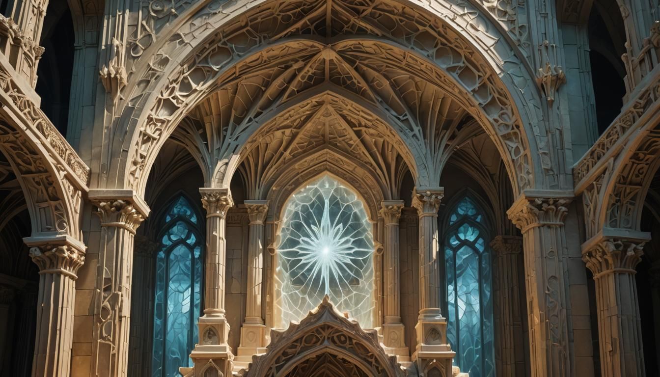 Crystalline Altar in Temple of Light: Surreal Macro