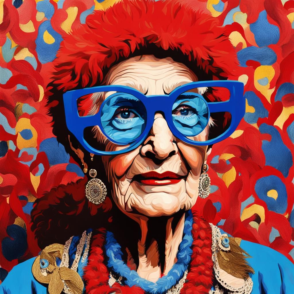 Hyperrealistic Portrait of a Stylish Centenarian in Matisse ...