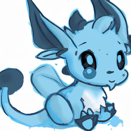Adorable Little Blue Dragon Baby Image
