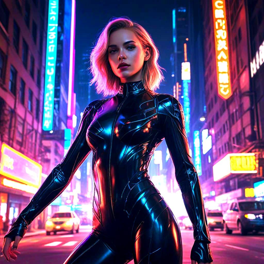 Cyberpunk Woman in NightCity