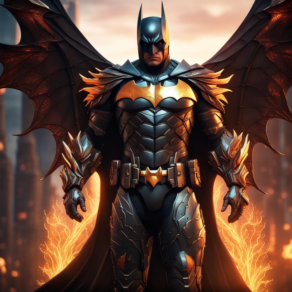 Batman in Phoenix Armor: Detailed Concept Art