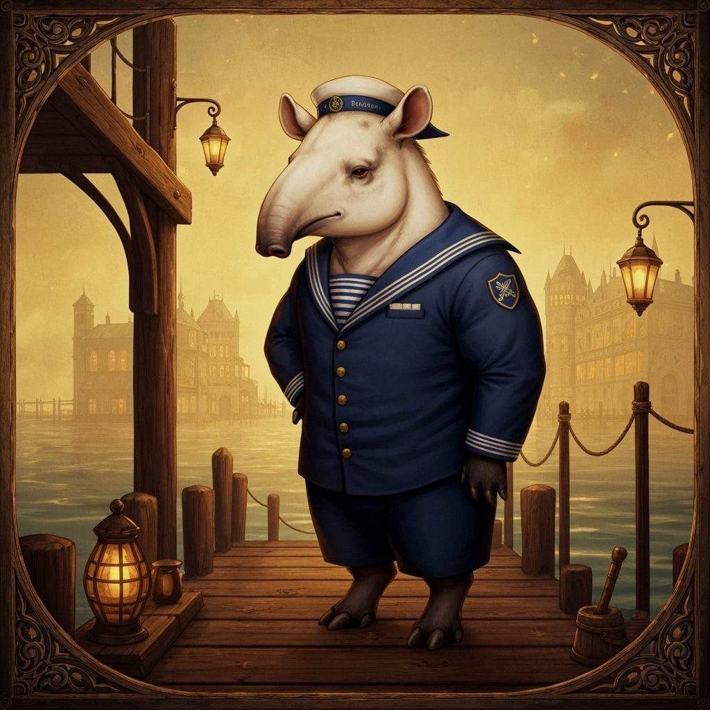 Anthropomorphic Nautical Tapir Character