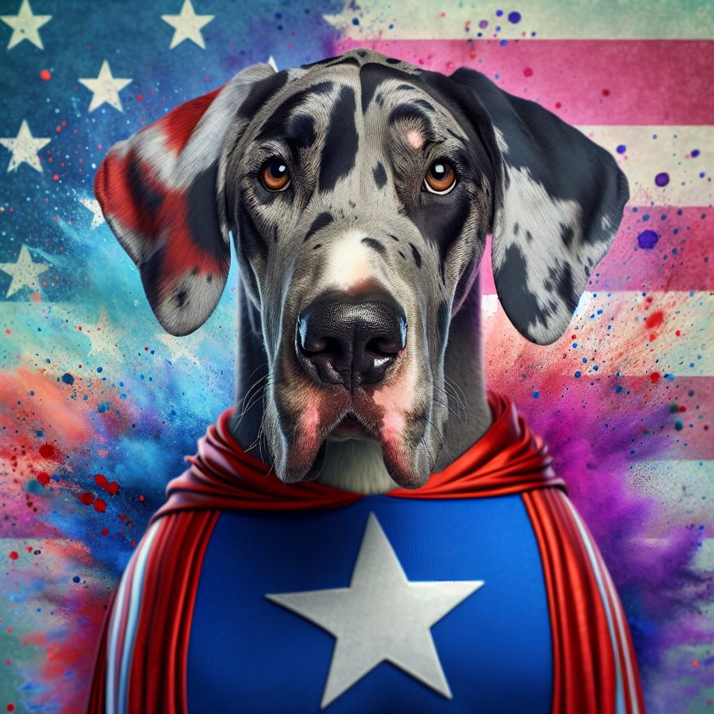 Great Dane Dog as Fictional American Patriot
