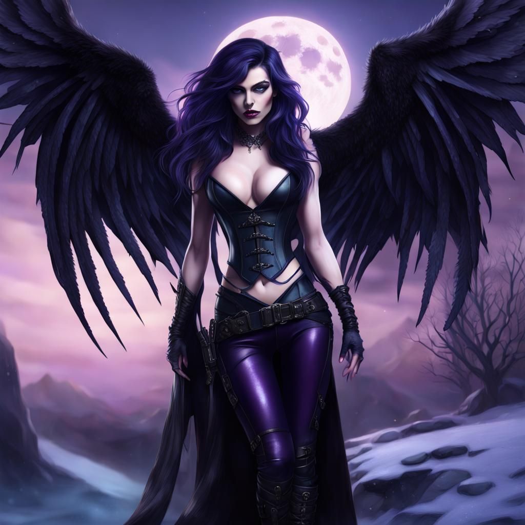 Vampire Queen and Angel in Dark Fantasy Style